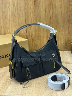 Pinko Suede Cargo Hobo Shoulder Bag
