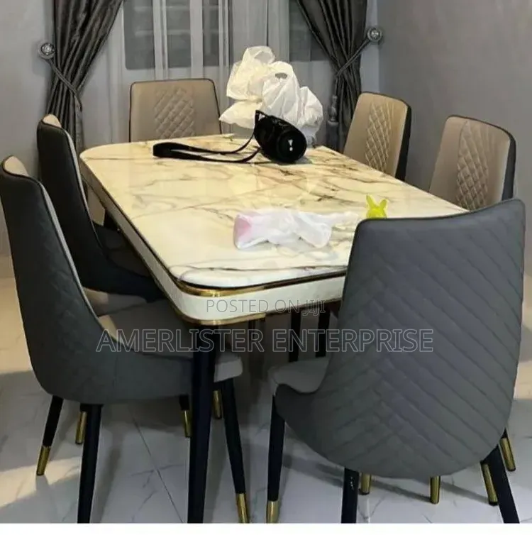 Imported 6-Seater Marble Top Dining Set