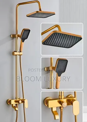 Gold/Black Standing Surface Shower