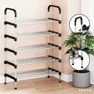 6-Tier Portable Stainless Steel Shoe Rack & Storage Organizer Shelf