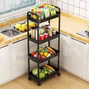 4-Tier Rolling Storage – Organizer Rack for Kitchen, Bathroom Office ​
