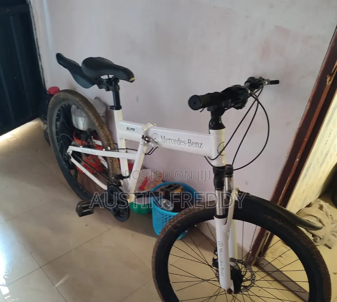 Foldable White Benz Bicycle