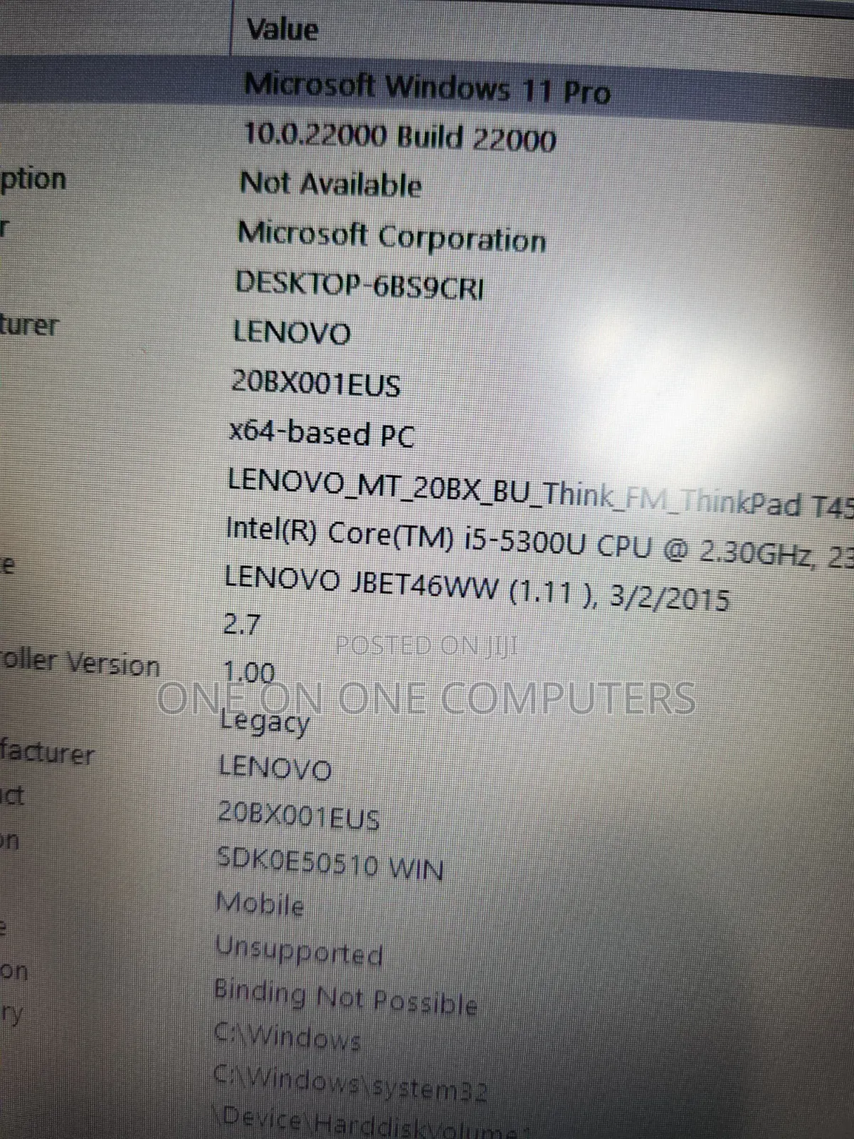 Laptop Lenovo ThinkPad T450 8GB Intel Core i5 HDD 500GB