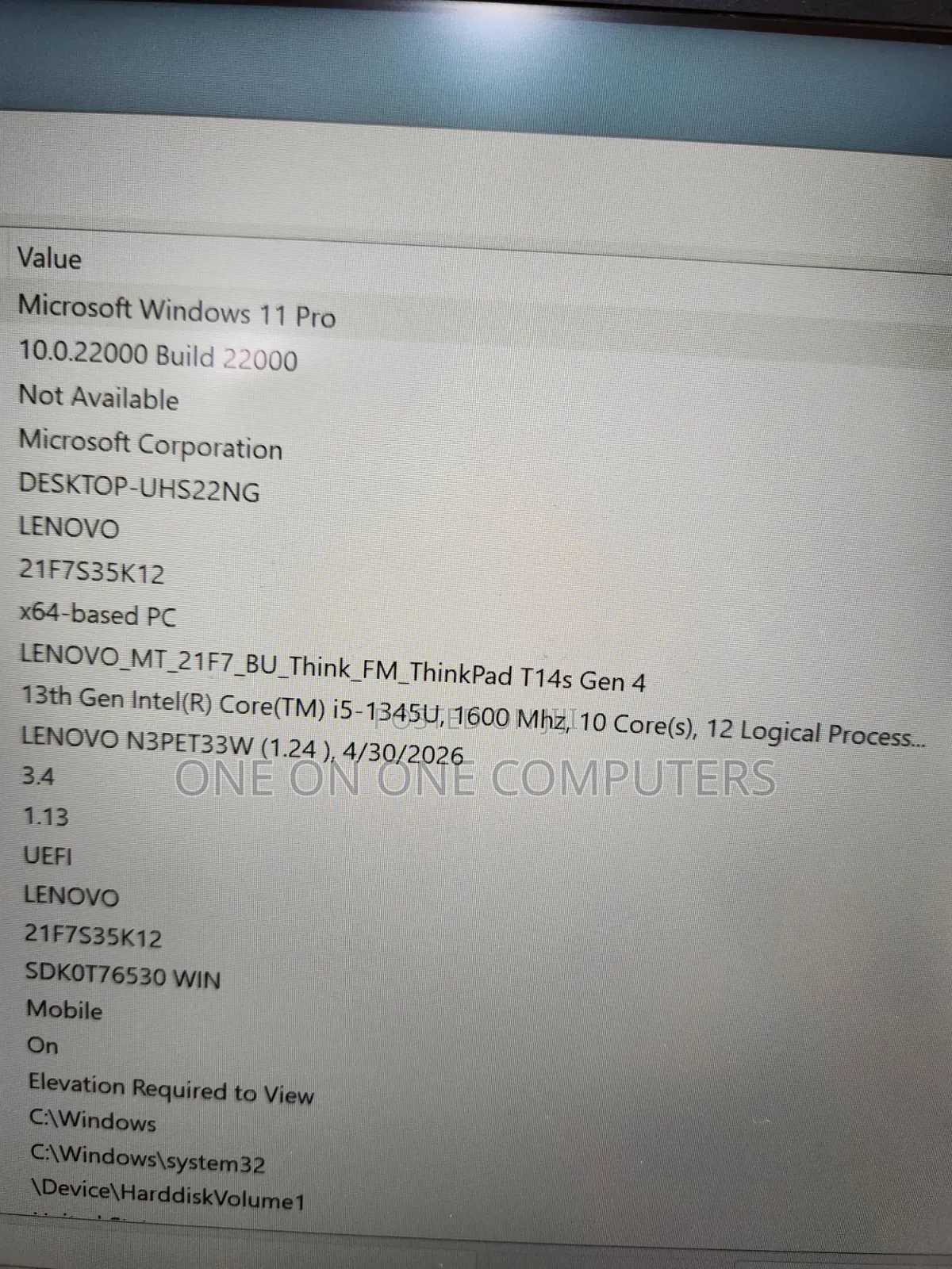 Laptop Lenovo ThinkPad T14s G4 16GB Intel Core i5 SSD 512GB