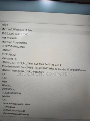 Laptop Lenovo ThinkPad T14s G4 16GB Intel Core i5 SSD 512GB