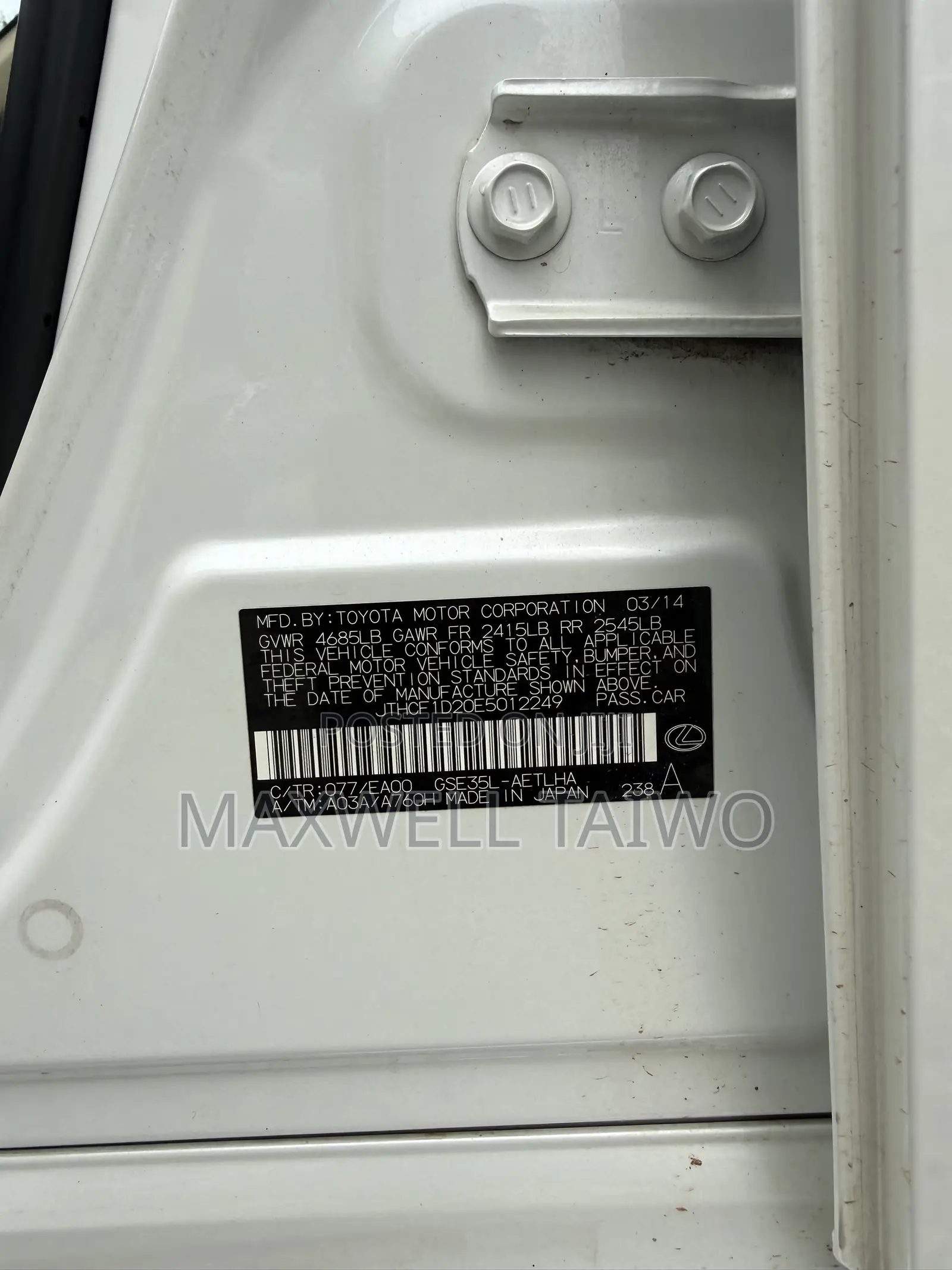 Lexus IS 250 2015 White