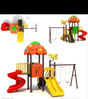 Play Stations With Swings Slides and Tunnels Spirals