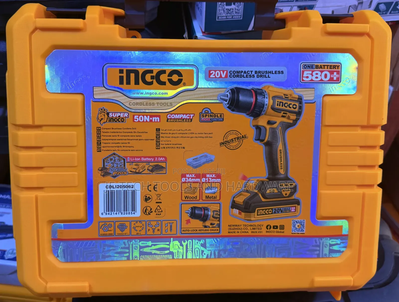 INGCO 20V Compact Brushless Cordless Drill 50NM