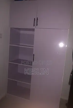 Neatly Used Wooden Wardrobe With Open Shelves & Hanging Space