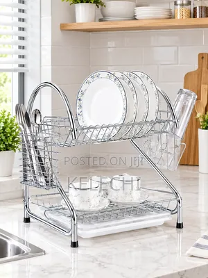 2 Layer Over the Sink Stainless Dish Rack