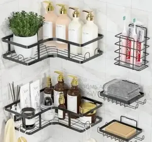 Black Bathroom Corner Storage and Accessories Sets