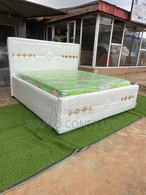 White Leather Bed Frame