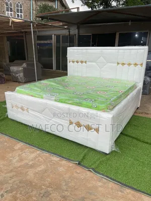 White Leather Bed Frame