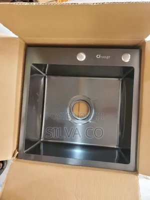 Orange Stainless Steel Kitchen Sink – Modern Black Single Bowl Sink
