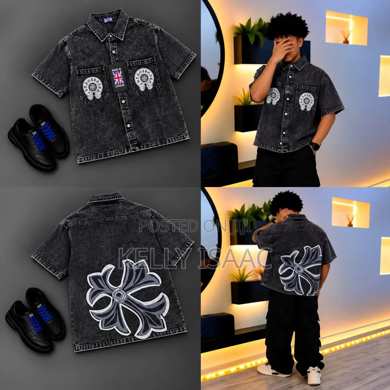 Available Short Sleeve Jeans Shirt