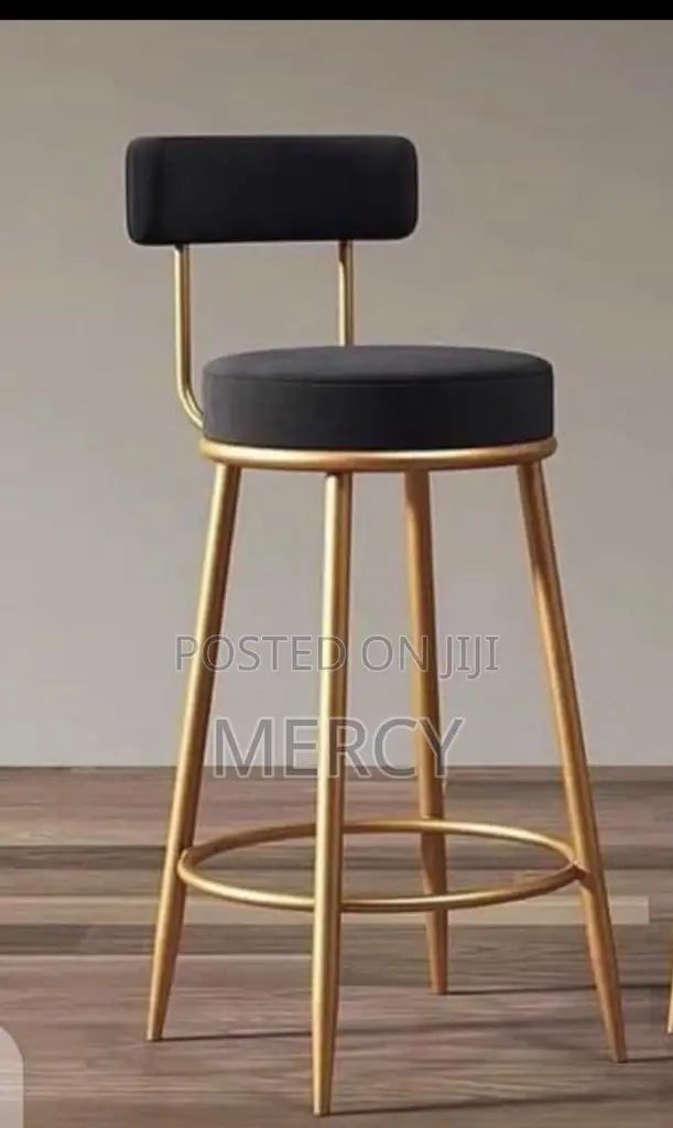 High Bar Stool With Iron Leg