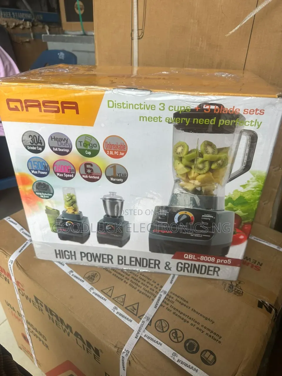 High Power 3 Blades+3 Sets Qasa Electric Blender