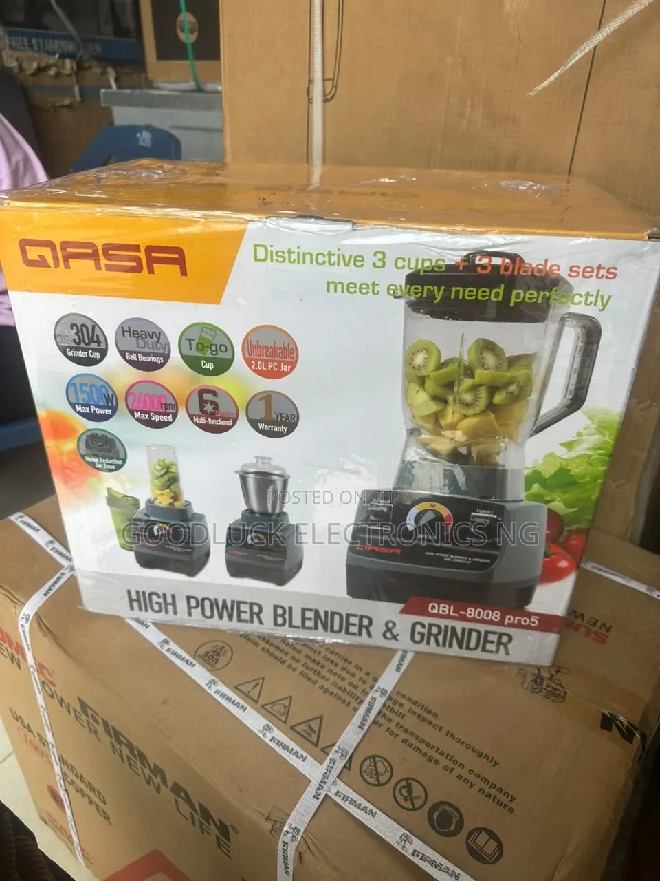 High Power 3 Blades+3 Sets Qasa Electric Blender
