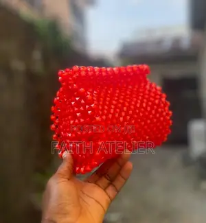 Red Clutch Beaded Bag