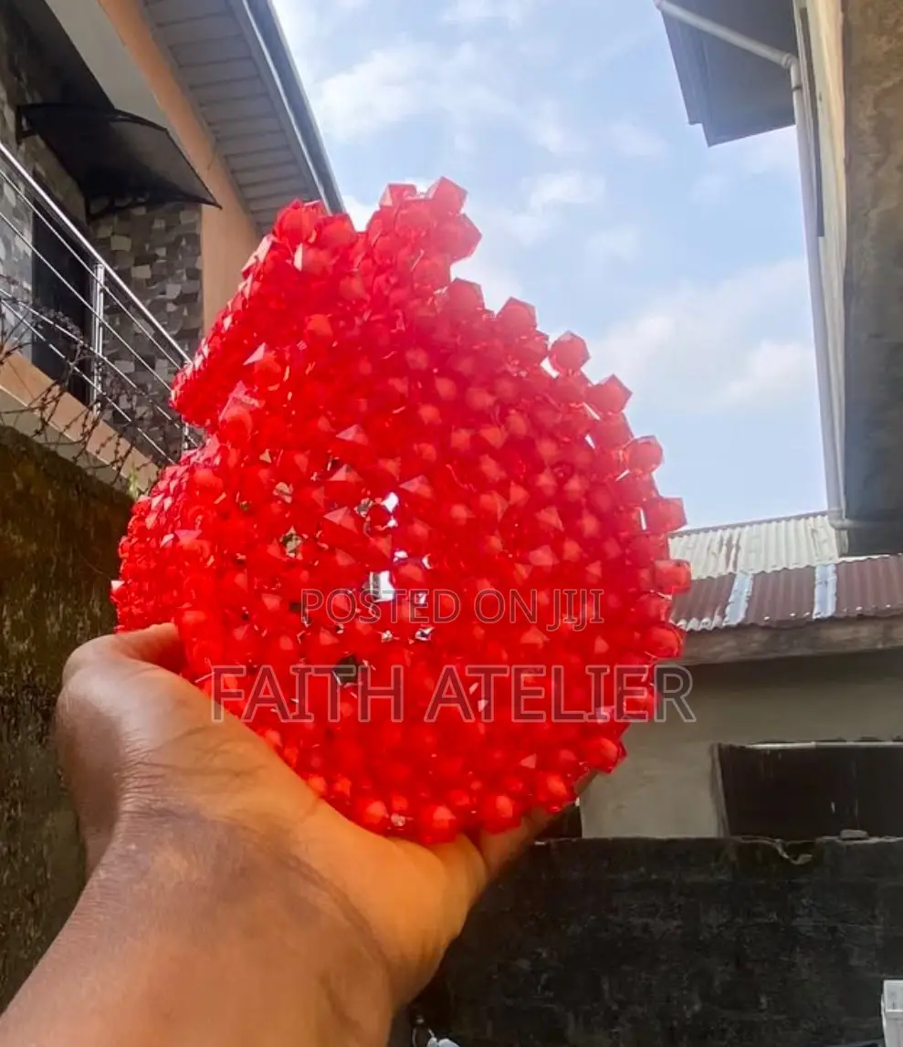 Red Clutch Beaded Bag