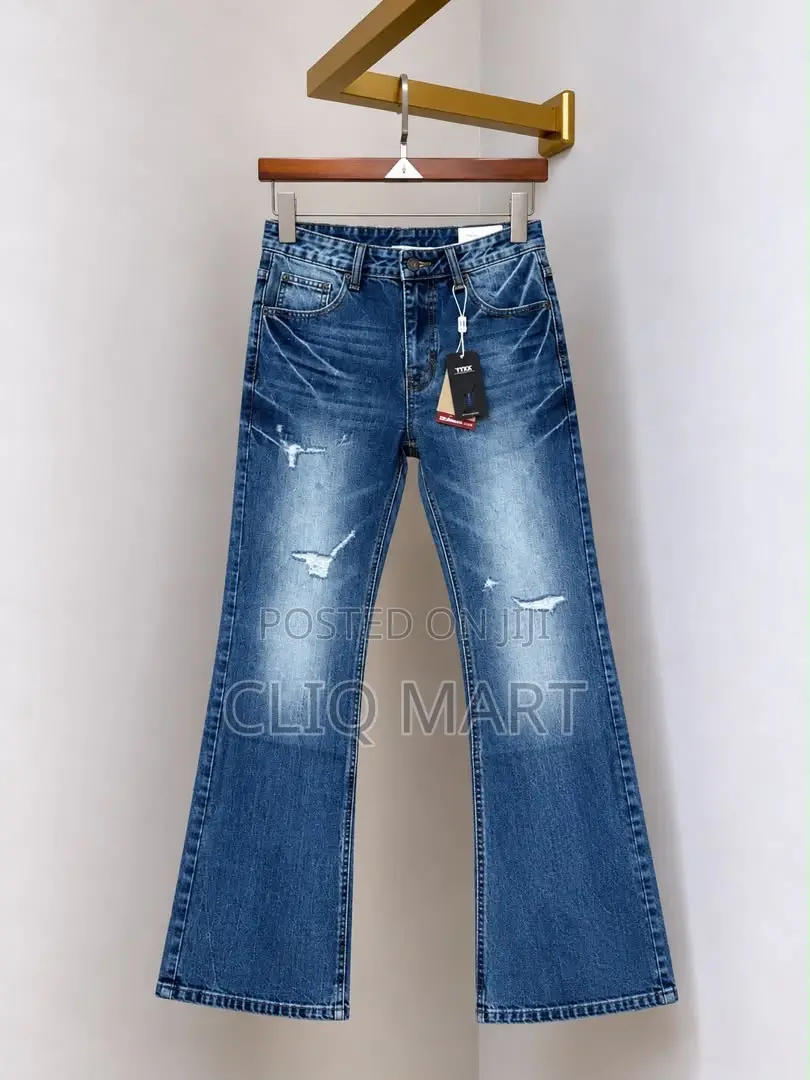 Distressed & Clean Flared Denim Jeans | Multiple Colorways