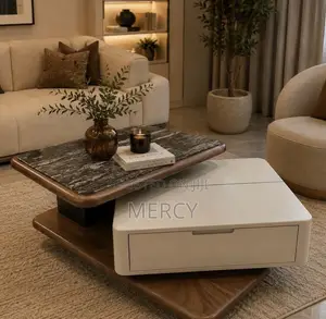 Extendable Unique Center Table With Drawers