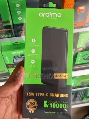 Oraimo PowerFlow B11 10000mAh Power Bank (15W Fast Charge / Type-C)