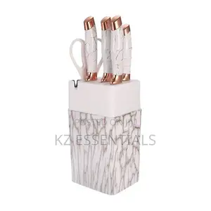 6-Piece Kitchen Knife Set With Marble Pattern