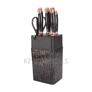 6-Piece Kitchen Knife Set With Marble Pattern