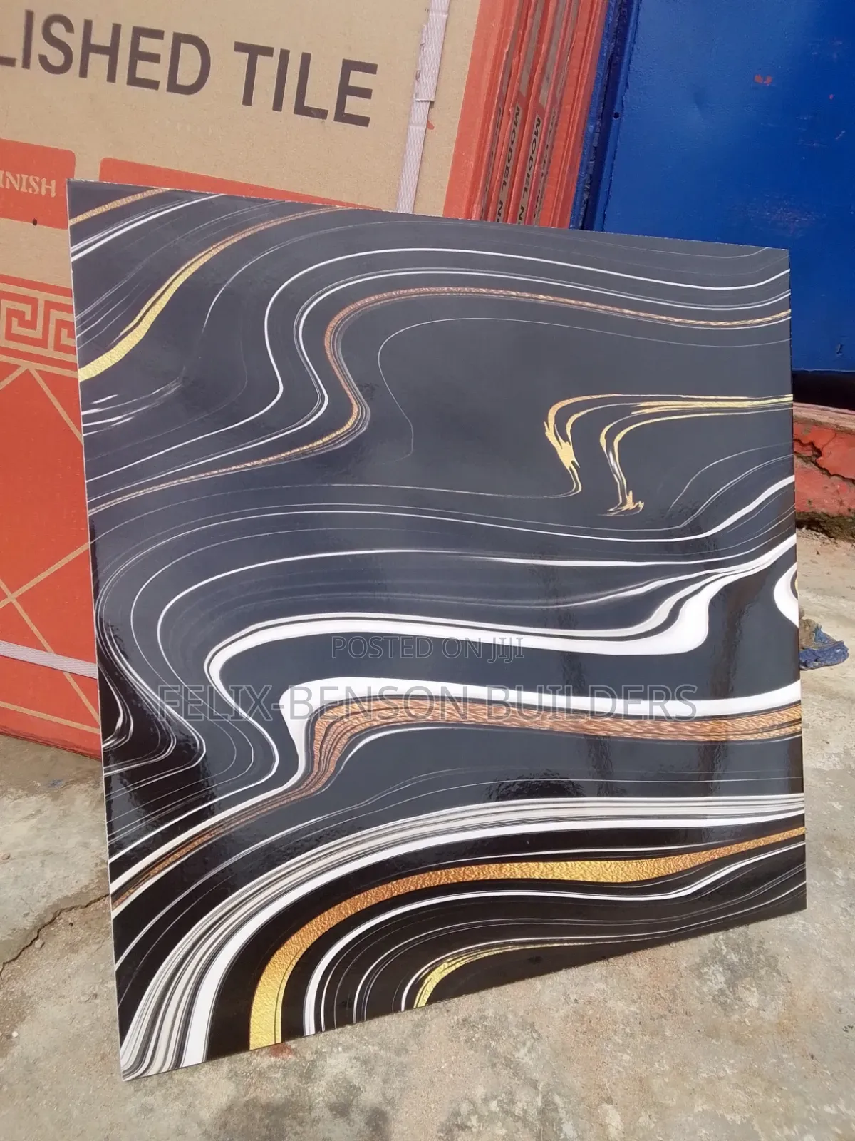 Super Gloss Black 40cm by 40cm Floor Tiles