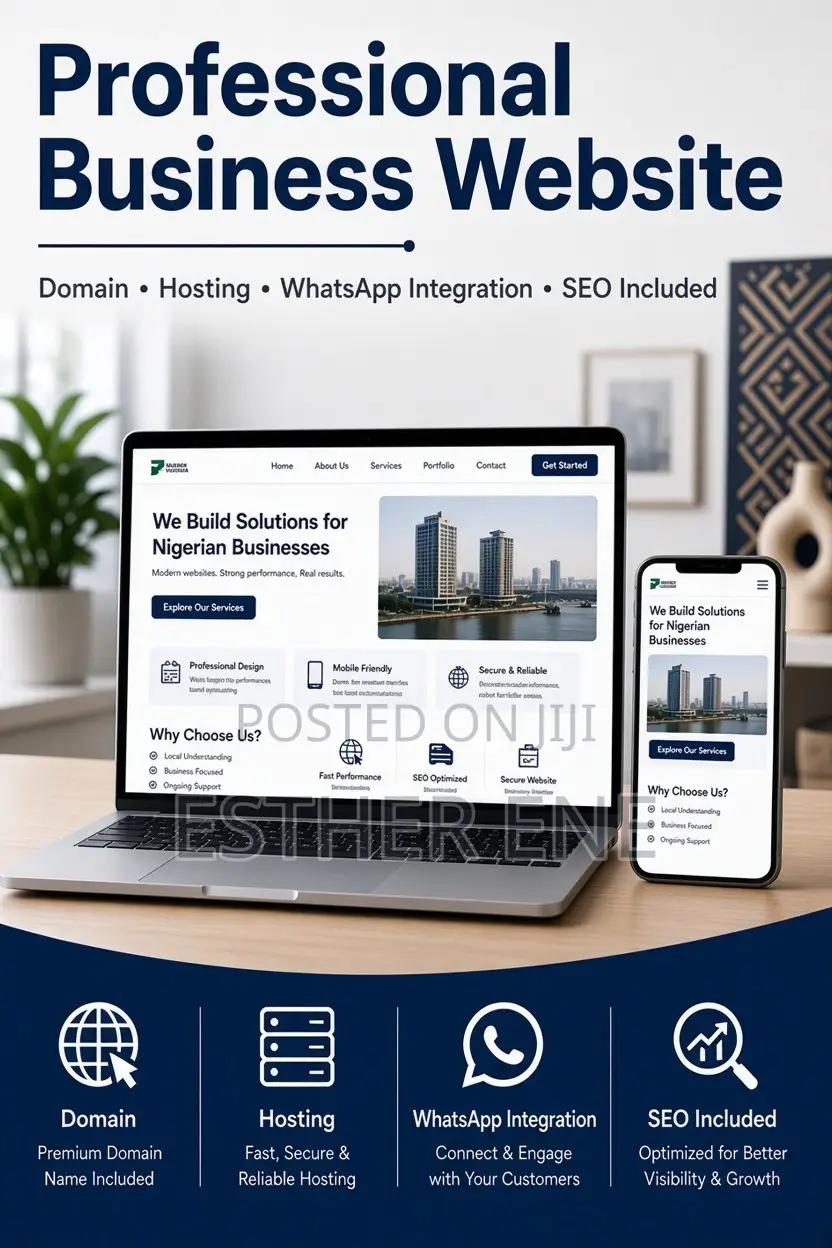 Professional Business Website (Domain + Hosting + WhatsApp + SEO) –