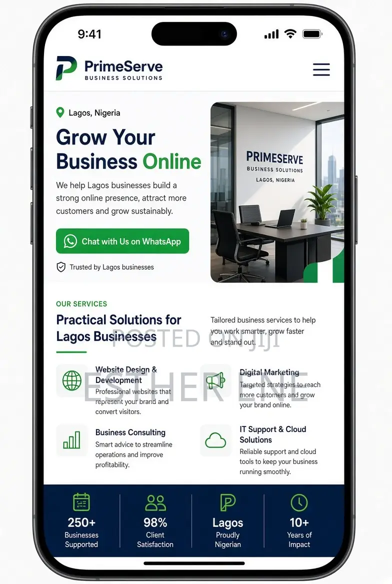 Professional Business Website (Domain + Hosting + WhatsApp + SEO) –
