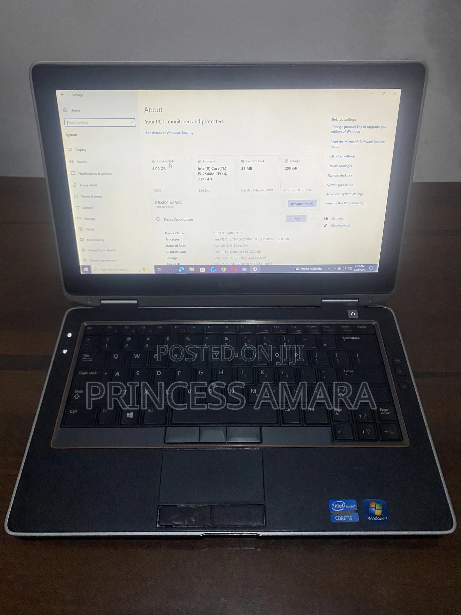 Laptop Dell Latitude E6320 4GB Intel Core i5 HDD 256GB