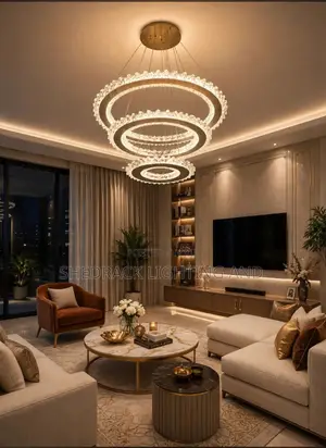 3-Ring Crystal Chandelier - For Big Parlour