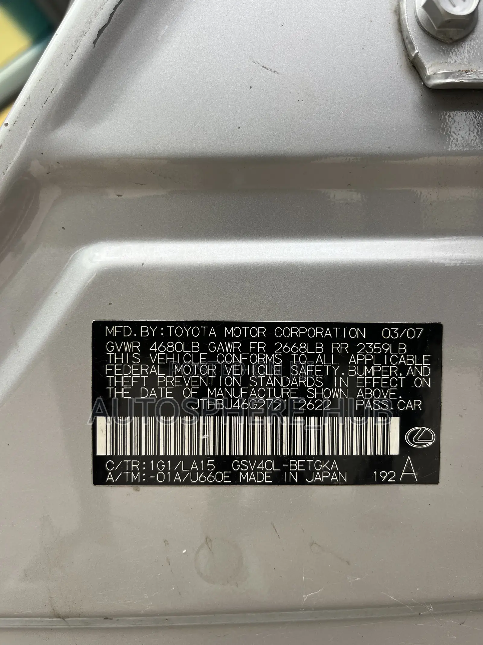 Lexus ES 350 2008 Silver