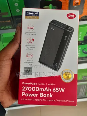 Itel PowerPulse Turbo A1980 27000mAh 65W Fast Charging PowerBank