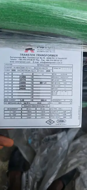 200kva 33kv Astor Premium Quality Power Transformer
