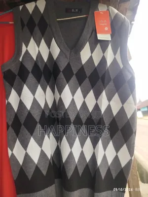 Unisex Plain and Pattern v-Neck Sweater Vest – Black, Grey & White