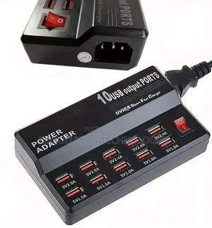 5V 12A 10-Port USB Fast Charger Power Adapter