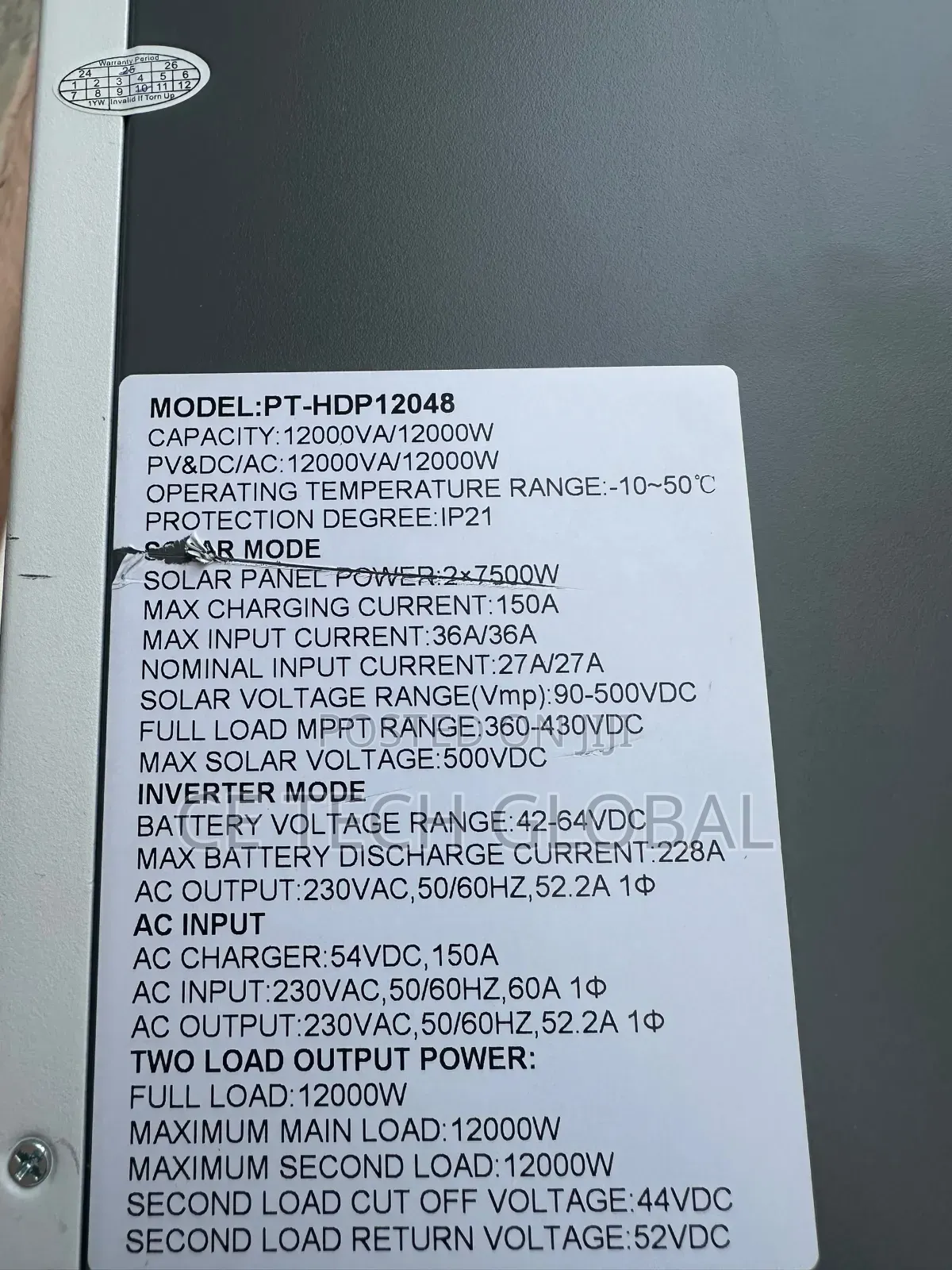 Pattern 12kw/12kva 48v Hybrid Inverter