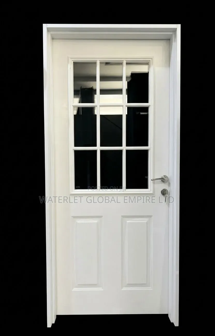 Single-Leaf Interior/Exterior Exit Door With Glass Light Panel.