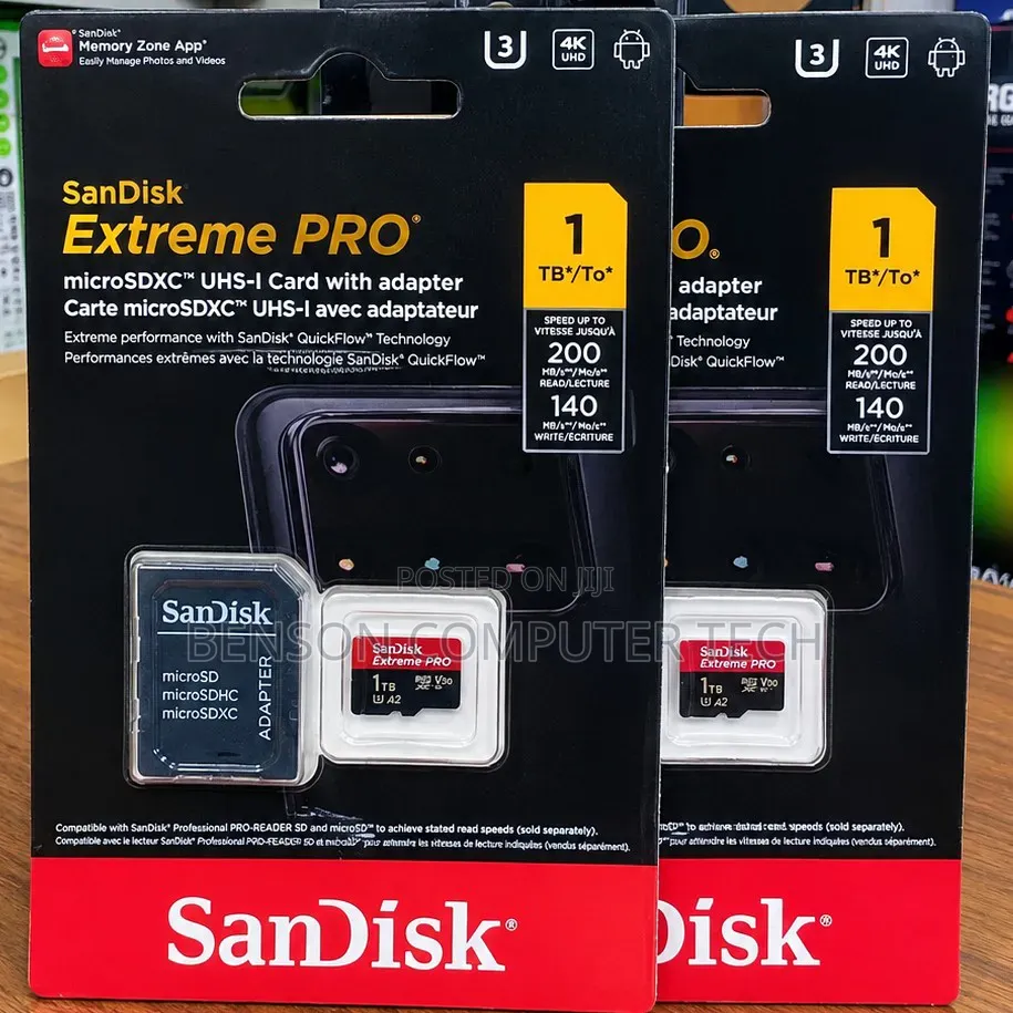 SanDisk Extreme PRO 1TB microSDXC UHS-I Memory Card With Adapter.