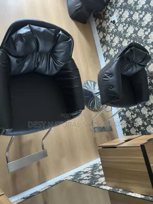 2 Elegant Comfortable Black Leather Salon/Studio Chairs