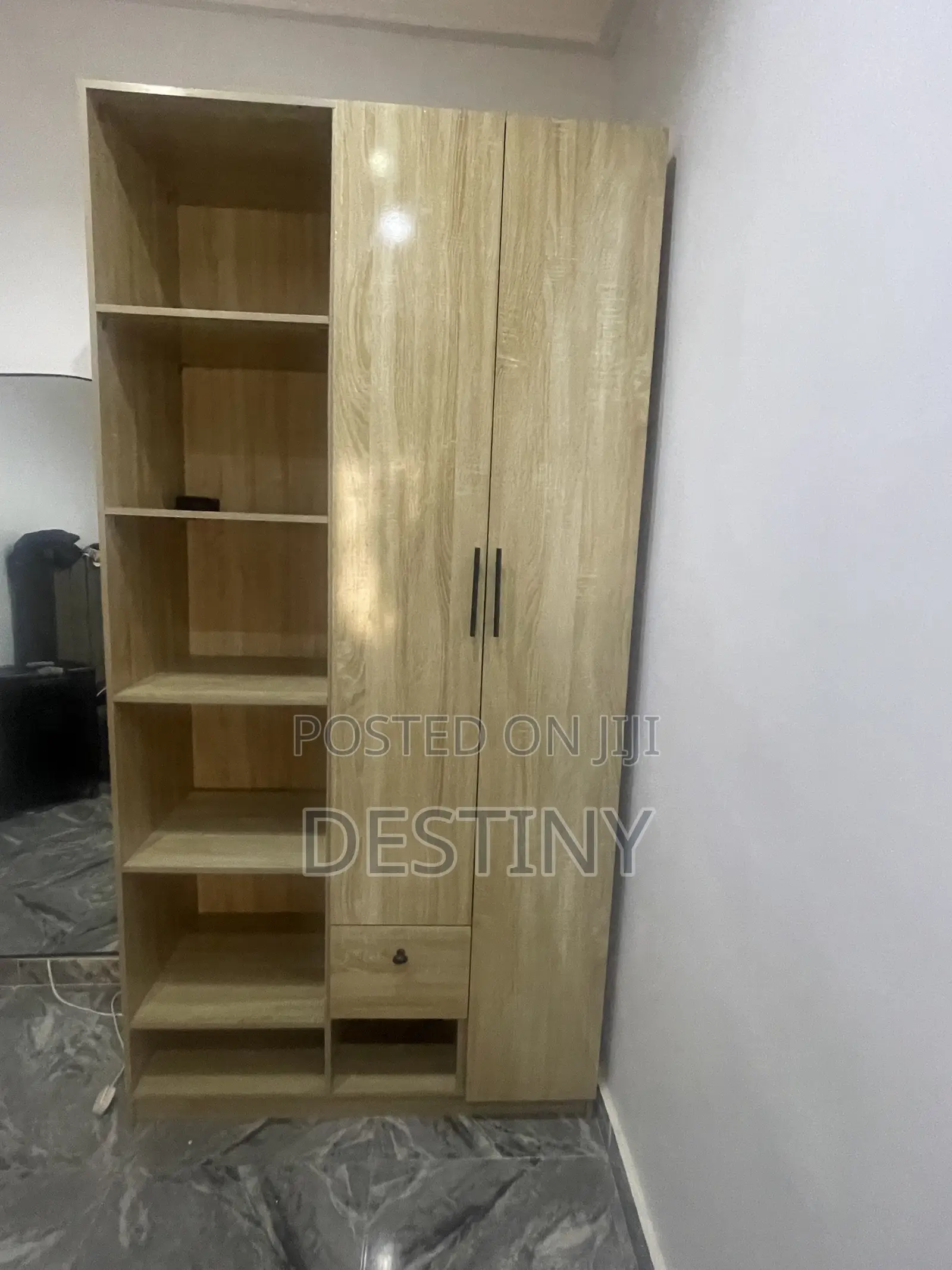 Modern Light Oak Wood Wardrobe