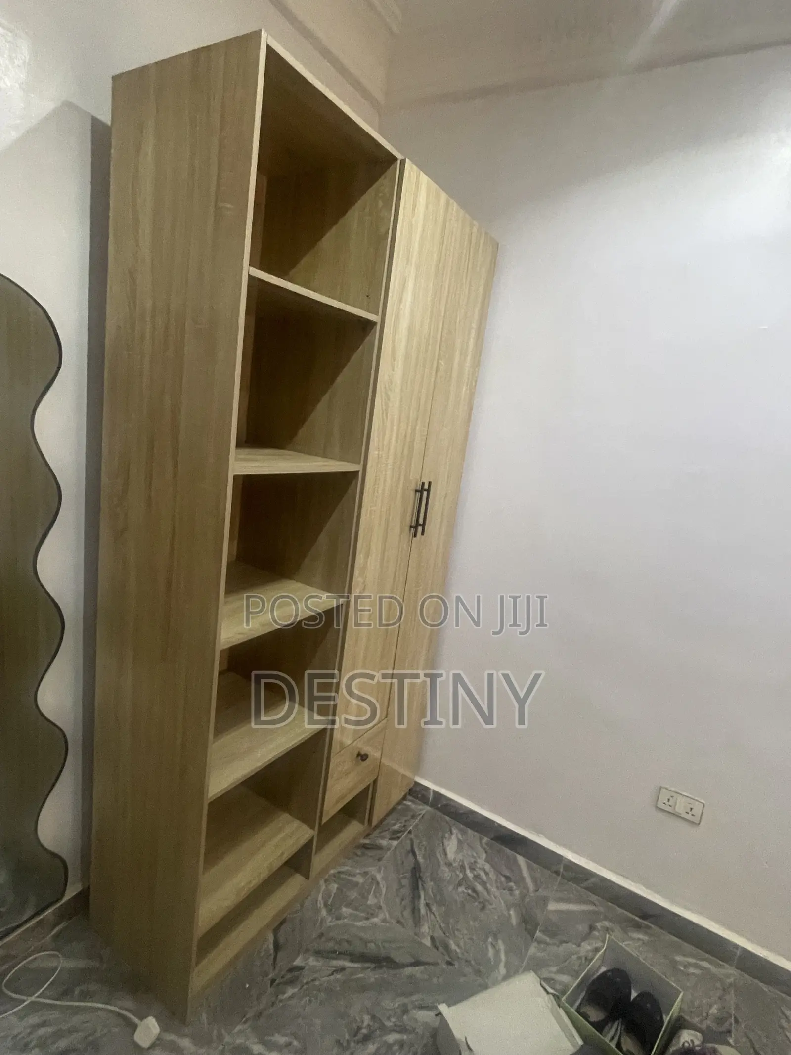 Modern Light Oak Wood Wardrobe