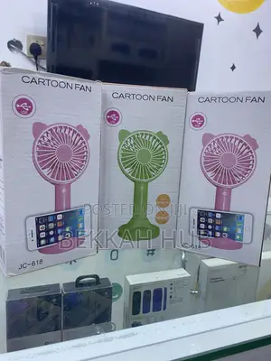 Cartoon Fan Hand Held With Phone Stand