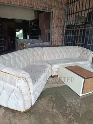 Luxury White L Shaped and Brown Sofa Set- 6seater -Directcompany Price