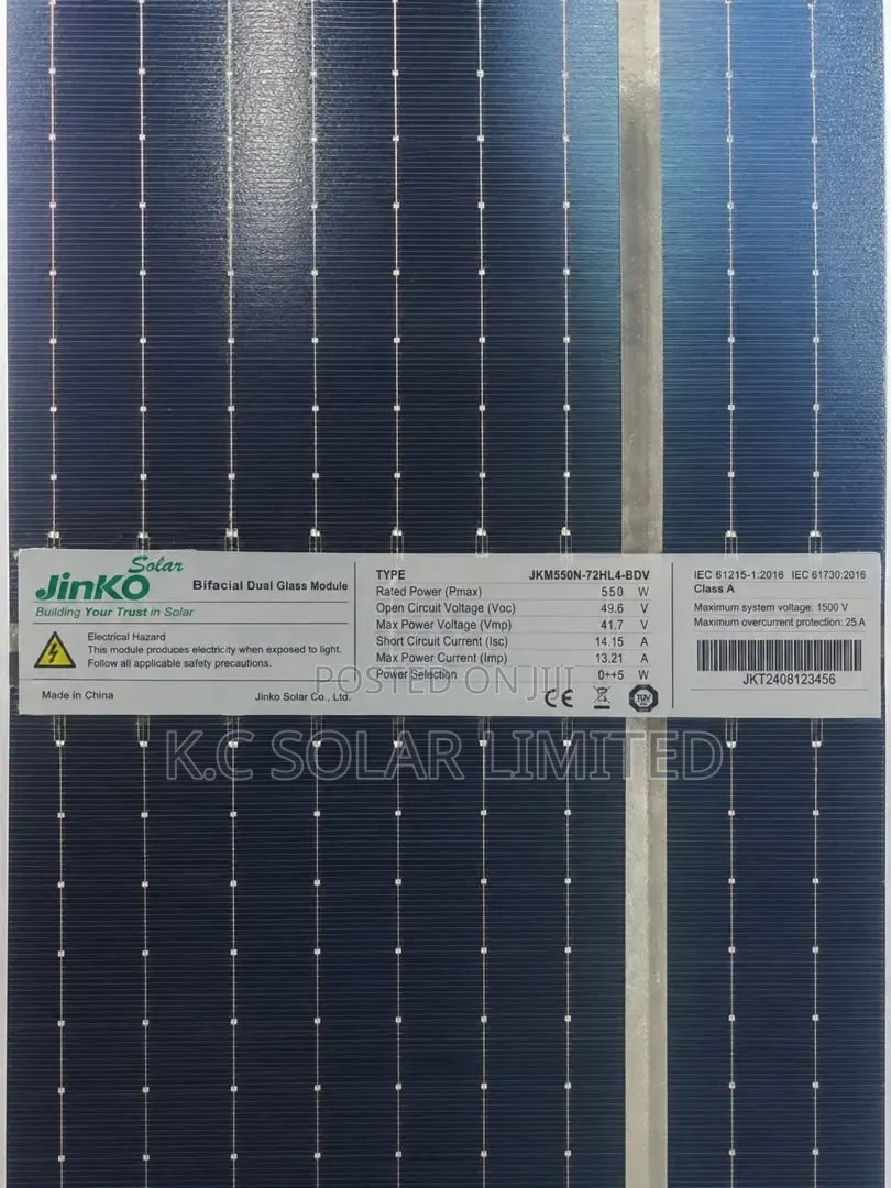 550watts Bi-Fecial Jinko Solar Panel