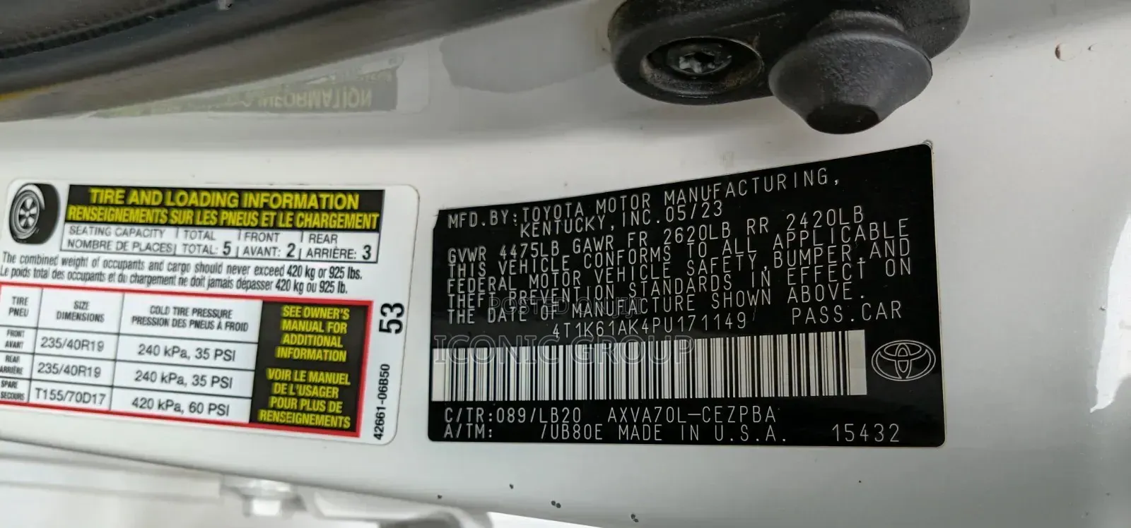 Toyota Camry XSE AWD 2024 White
