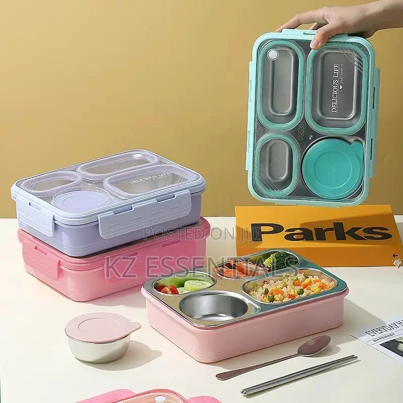 Stainless Steel 4-Compartment Lunch Box